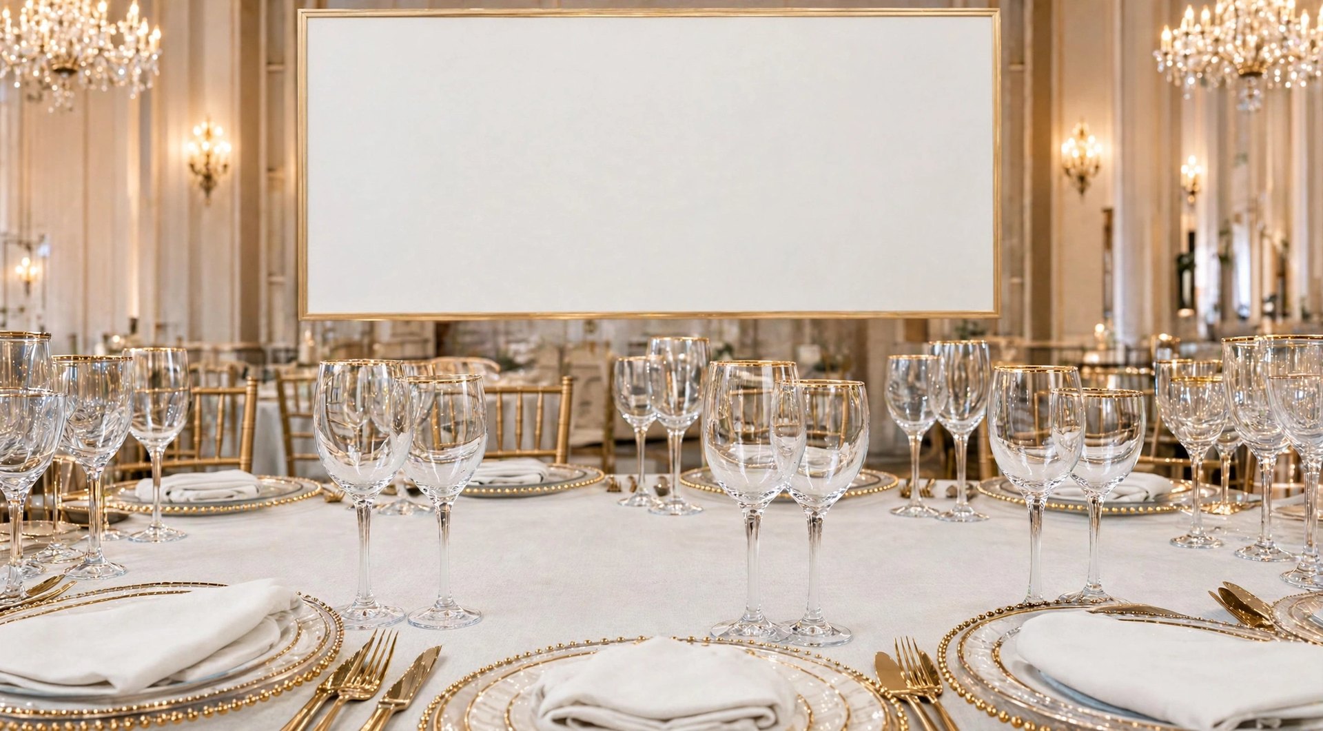 Mesa sencilla de la misma sala, sin papelería ni flores coordinadas